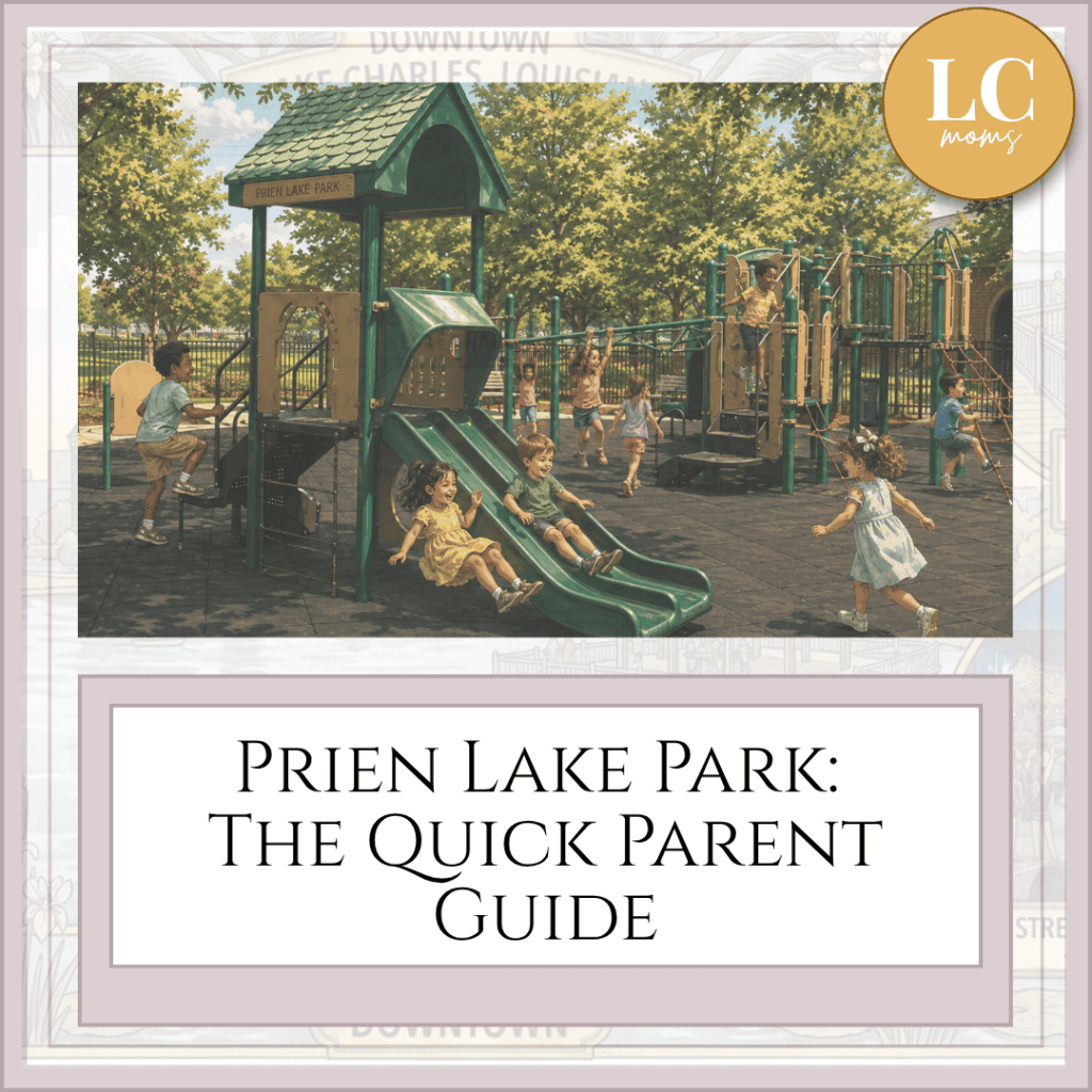 Children playing on the playground at Prien Lake Park in Lake Charles, Louisiana