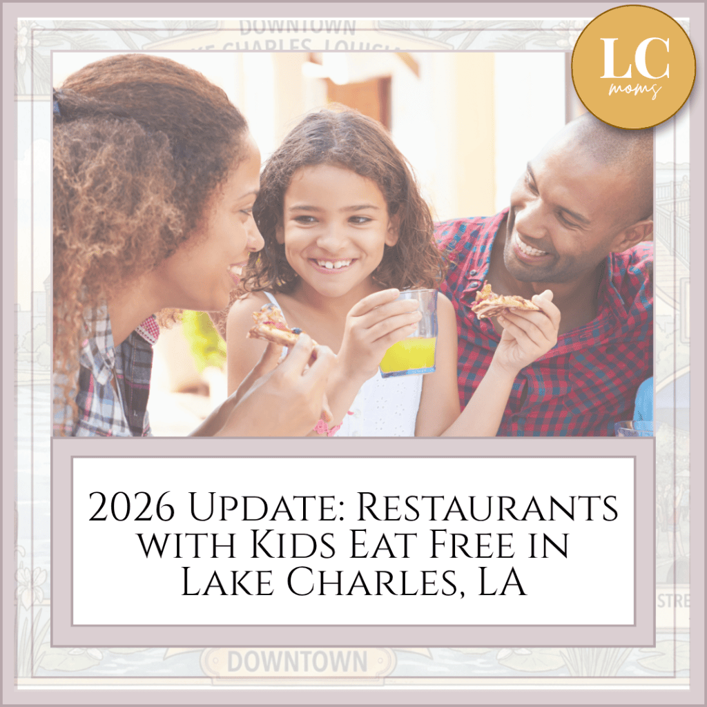 A family dines together representing restaurants where kids eat free in Lake Charles.